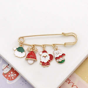 Broches de Natal em Estilo Cartoon, Pin de Papai Noel, Broche para Colar, Cinto, Acessório <span class=keywords><strong>DIY</strong></span> - Product Image 4