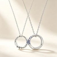 Collier de couple Xinfei en bambou plaqué platine, lumineux et scintillant, pour lui et pour elle, luxe léger et sportif