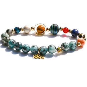 Pulsera de Piedras Naturales con los 12 Signos del Zodiaco, Constelaciones, Planetas, Sol, Mercurio, Venus, <span class=keywords><strong>Luna</strong></span>, Marte, Júpiter, Saturno, Horóscopo - Product Image 4