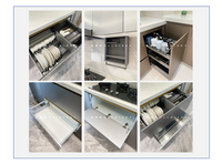 ARET Meuble de rangement modulaire multifonctionnel en panneaux de bois écologiques et durables pour salon, avec poignées métalliques, style européen, pour hôpital
