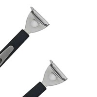 Multifunctionele handmatige roestvrijstalen comfortabele schilmes met zachte handgreep, milieuvriendelijk, makkelijk schoon te maken, antiaanbaklaag, driehoekig, voor wortelen en aardappelen