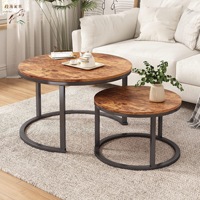 Tables Console Rustiques Modernes Ensemble Tables d'Appoint en Fer et Marbre Style Design Antique pour la Décoration Intérieure, Table Basse pour le Salon