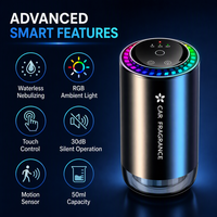 Diffuseur d'arômes intelligent pour voiture, lumière rythmique RGB, alliage d'aluminium, désodorisant de voiture, logo personnalisé, rechargeable, parfum pour voiture