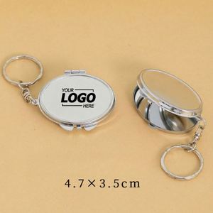 Heart Shaped Mirror <b>Keychain</b> - <b>Custom</b> Logo Metal Keyring for Promotional Gifts & DIY Crafts - Product Image 2