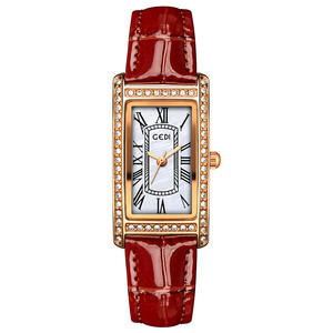 Montre carrée pour femme de style vintage avec accents de diamants, design haut de gamme, spéciale Noël - Product Image 3