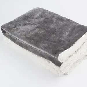 Hot Selling Custom Logo Sherpa Blanket Luxury Bed Sofa Accessories Flannel Fleece Throw Blanket for Winter