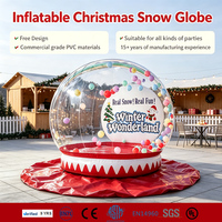 Photomaton gonflable de Noël avec souffleur et éclairage LED, globe de neige commercial pour location de fête de fin d'année