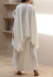 Último diseño Dubai Conjunto de dos piezas Modesto Abaya Kaftan Vestido informal Mujeres musulmanas Manga larga Jazz Crepe Open Abaya Set - Product Image 3