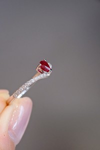 Xinfly classico oro 18K a goccia anello rubino piccione rosso sangue oro bianco placcato con diamante - Product Image 3