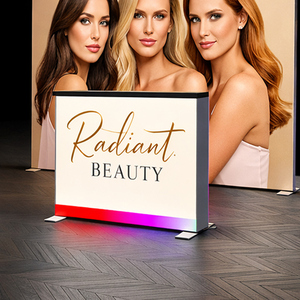 10x10 फीट कॉस्मेटिक प्रदर्शनी, बैकलिट ब्यूटी ट्रेड शो बूथ डिस्प्ले बूथ लाइट बॉक्स पृष्ठभूमि - Product Image 4