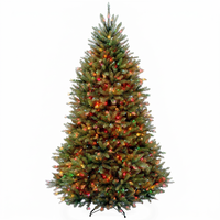 Sapin de Noël artificiel Dunhill Fir pré-éclairé de 5 à 10 pieds, arbre d'intérieur avec lumières LED blanc chaud et support