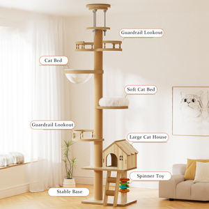 Venta al por mayor de lujo alto gato grande árbol torre con rascador cama hamaca muebles para gatos de alta resistencia - Product Image 2