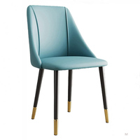 Chaise de table de style victorien avec pieds en acier, revêtement en similicuir, chaise de salle à manger, meubles de cuisine et de salle à manger
