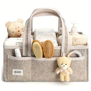 Panier de rangement portable pour couches avec logo personnalisé, sac à couches en peluche pour bébé, organisateur de couche pour maman, panier à couches pour bébé - Product Image 3