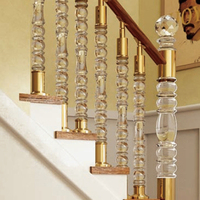Escaliers d'intérieur en cristal Main courante Poteau de balustrade Garde-corps Design moderne Piliers en acrylique transparent