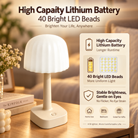Lampe de table LED rechargeable, 7 modes d'éclairage, double source lumineuse, lampe de chevet portable, commande tactile, lampe de lecture