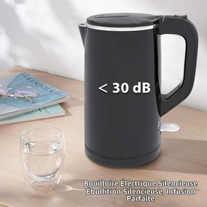 Cordless Double-Walled Plastic Electric <b>Kettle</b> 2.0L 1800W Automatic Shut-off Boil-Dry Protection 360 Rotational Anti-Slip Base - Product Image 2