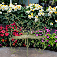 Chaise de banc de jardin papillon en fer personnalisé en gros pour la décoration de patio de parc à la maison et à l'extérieur