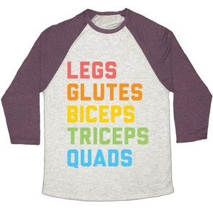 Maglietta da baseball unisex Tri-Blend per fitness LGBTQ: gambe, glutei, bicipiti, tricipiti, quadricipiti - Product Image 3