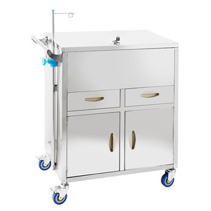 Yuekang Stainless Steel Emergency Cart 50kg 40kg Medical <b>Trolley</b> With Double Doors And Drawers For Hospital Clinic Use - Product Image 1