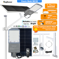 Projecteur LED MG120 500W IP67 solaire et à batterie, CCT dimmable, avec télécommande, pour la sécurité, éclairage commercial de passerelles et de terrasses