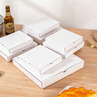 Boîte à pizza en gros, personnalisable avec logo de marque et motifs artistiques, emballage alimentaire jetable pour plats à emporter