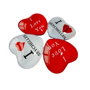 New Design OEM Eco-Friendly Peach Heart Shape Crystal Glass Custom Refrigerator Magnets Istanbul Fridge Magnet for Wedding Favor
