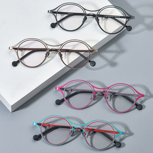 Borregls กรอบแว่นไทเทเนียมสีสันสดใสสำหรับผู้ชาย<span class=keywords><strong>2025</strong></span>แว่นตาทรงกลมดีไซน์ใหม่สำหรับผู้หญิง185766แว่นตาออพติคอลคุณภาพสูง - Product Image 5