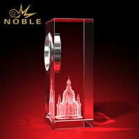 Horloges de table en cristal personnalisées, artisanat en verre, Frauenkirche de Dresde, Allemagne, horloge en cristal, cadeaux de bureau