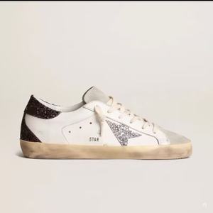 Scarpe da ginnastica di lusso da <span class=keywords><strong>donna</strong></span> e da uomo, in <span class=keywords><strong>pelle</strong></span> bovina, con stella a cinque punte, stile retrò, effetto invecchiato, con suola piatta, colore oro - Product Image 5