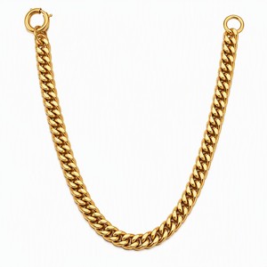 Collar de cadena cubana de acero inoxidable grueso, estilo hip-hop mate, con cierre OT, chapado en oro de 18k, accesorio de joyería. - Product Image 1