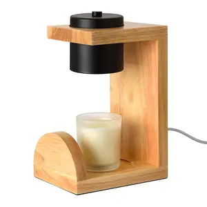 Commercio all'ingrosso elettrico senza fumo interruttore Timer di temperatura regolabile candela in legno lampada calda