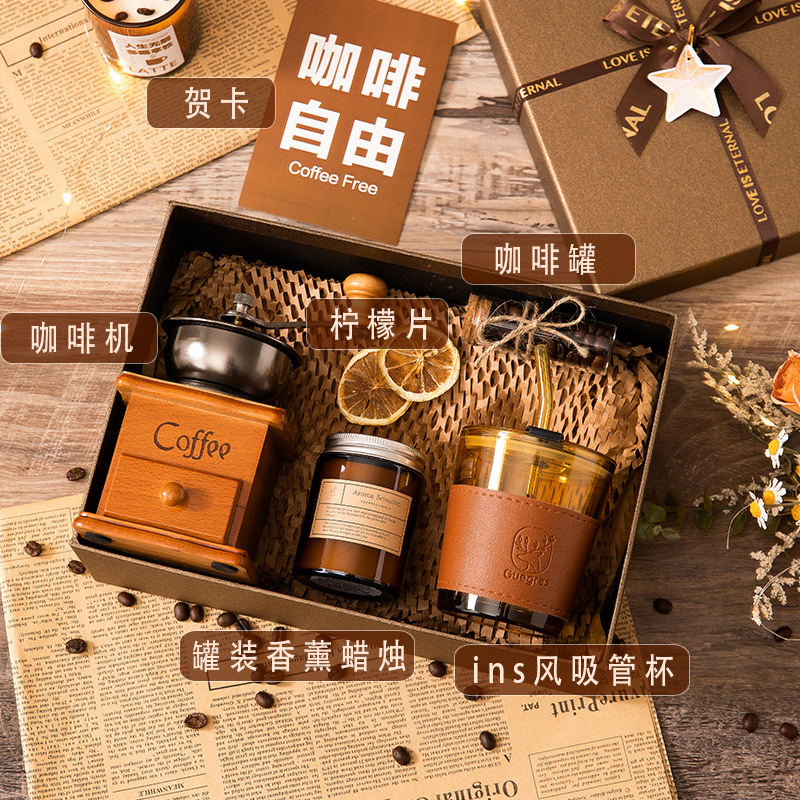Set macchina da caffè + confezione regalo marrone + modello e