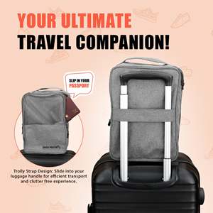 Shoe Mistri Travel Shoe Cover Holds 3 Pairs with Mesh Window Portable Shoe Organizer <b>Storage</b> Pouch for Travel Gym <b>Grey</b> - Product Image 5