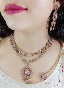 ชุดเครื่องประดับเจ้าสาวอินเดียคุณภาพสูงชุดเครื่องประดับสำหรับโฆษณา2025เพชรโมอิสซาไนต์สุดหรูของขวัญหมั้นงานแต่งงาน - Product Image 3