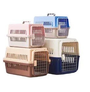 Airline Approved Pet Dog Carrier Plastic Kennels Rolling Travel Dog Crate Large Kennel With Handle