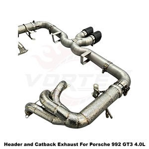 Vortex Lightweight Stainless Steel Header Exhaust System With Vacuum Valve For Porsche 992 GT3 4.0L Racing - Product Image 4