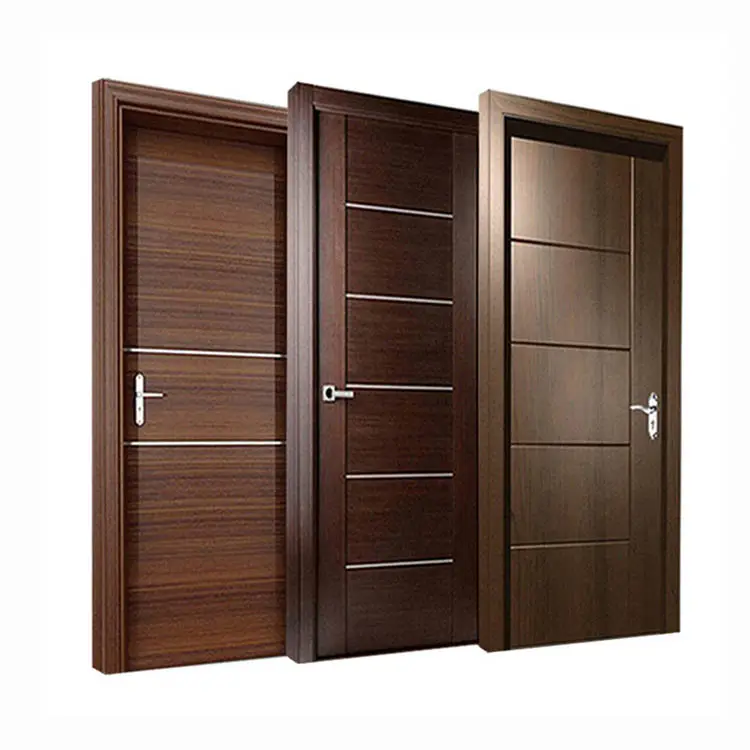 solid wood modern interior room door latest design walnut flush room hotel prehung wooden bedroom doors