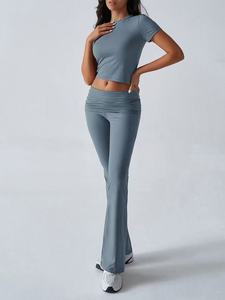 Conjunto de Dos Piezas para Mujer <span class=keywords><strong>Shein</strong></span> 2026, Top Sexy y <span class=keywords><strong>Pantalones</strong></span> <span class=keywords><strong>Cortos</strong></span> Deportivos, Estilo Casual, Color Sólido, Ajustado, para Yoga - Product Image 4