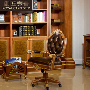 Mobili da studio in stile europeo, scrivania per calligrafia intagliata a mano in legno massello, scrivania per computer, scrivania - Product Image 5