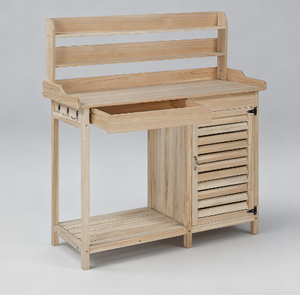 Nouveau banc <span class=keywords><strong>de</strong></span> rempotage en bois <span class=keywords><strong>de</strong></span> couleur naturelle avec crochets <span class=keywords><strong>de</strong></span> tiroir d'armoire <span class=keywords><strong>de</strong></span> rangement et étagère ouverte pour table <span class=keywords><strong>de</strong></span> travail <span class=keywords><strong>de</strong></span> jardin - Product Image 1