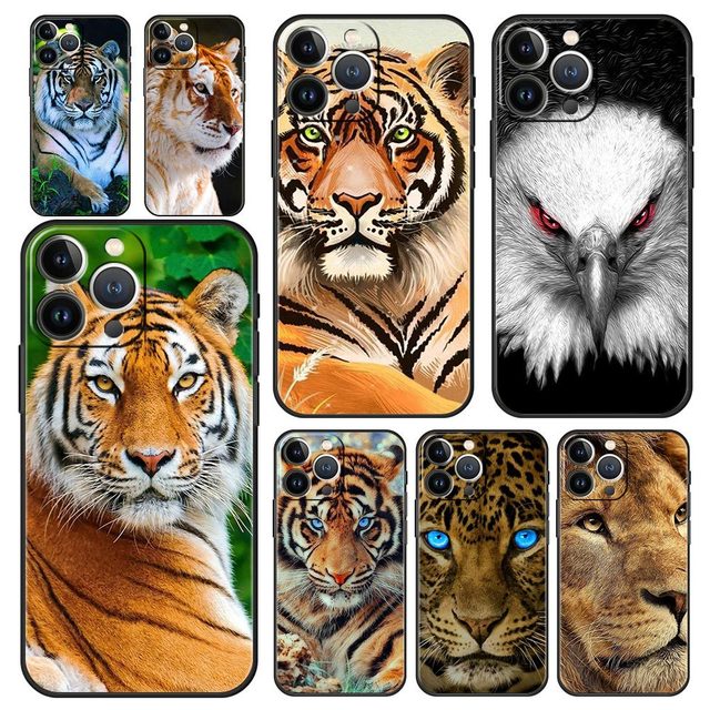 For 16 Pro Max 15 14 13 Pro Max TPU Shockproof Sports Design Mobile Phone Case with Explosive Lion Eagle Tiger Pattern