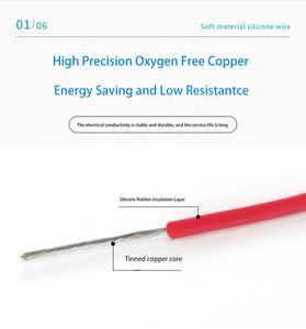 سلك سيليكون مطاطي عالي الحرارة للبيع بالجملة 10 12 16 18 20 22 24 26 28 30 awg AGR سلك وكابل - Product Image 2