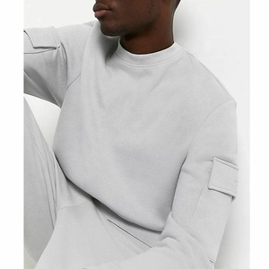 2023 logo personnalisé de haute qualité gris col rond hommes formation et <span class=keywords><strong>jogging</strong></span> porter ensemble décontracté Cargo <span class=keywords><strong>poche</strong></span> 2 pièces ensemble hommes survêtement - Product Image 3