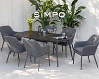SIMPOLIFESTYLE Meubles d'extérieur modernes légers et de qualité supérieure, table de jardin de luxe MESA, balcon, 4-8 places, aluminium SIVA