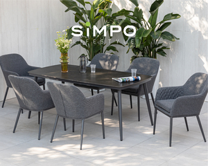 SIMPOLIFESTYLE Tavolo da Pranzo da Giardino Moderno Leggero di Lusso per Esterni MESA Balcone 4-8 Posti in Alluminio <span class=keywords><strong>SIVA</strong></span> - Product Image 2