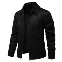 Veste décontractée pour homme en polyester 100 %, nouvelle collection automne, couleur unie, col rabattu, bouton unique, pour l'extérieur, vente en gros
