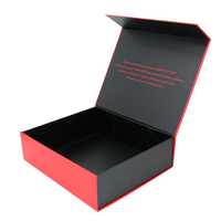 Boîte cadeau magnétique noire personnalisée avec logo pour l'emballage de vêtements, grande boîte cadeau de luxe en papier pour vêtements