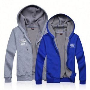 Sweat à capuche zippé personnalisé avec logo, unisexe, 100% coton, sweat à capuche décontracté zippé pour homme - Product Image 3