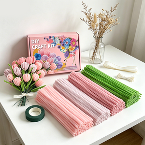 ชุดอุปกรณ์งานฝีมือ DIY เพื่อการศึกษาสำหรับเด็ก ของเล่นทำมือสร้างสรรค์  ชุดอุปกรณ์ทำความสะอาดท่อเชนิลล์กำมะหยี่ และอุปกรณ์ตกแต่งท่อเชนิลล์ - Product Image 4